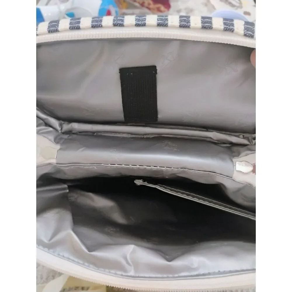 New 2 Bottle Insulated Wine Bag Navy Stripes Tirrinia